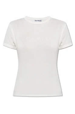 Acne Studios BIAŁY T-shirt z logo
