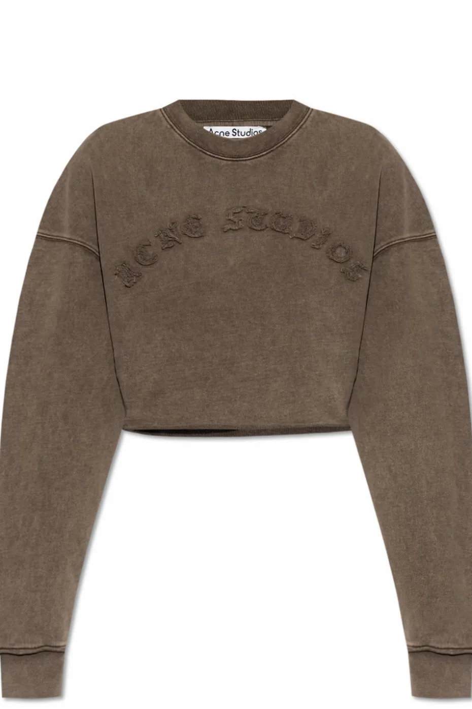 Acne Studios BRĄZOWY Krótka bluza z logo