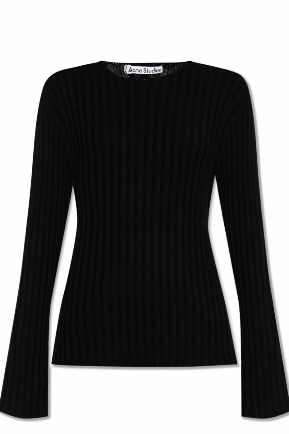 Acne Studios CZARNY Prążkowany sweter