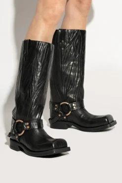 Acne Studios CZARNY Skórzane buty typu ‘biker’