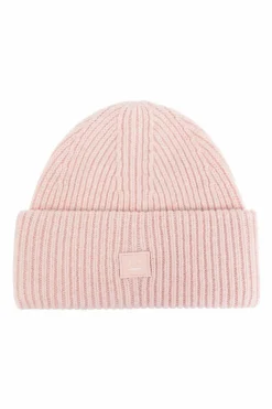 Acne Studios RÓŻOWY Wełniana czapka z logo