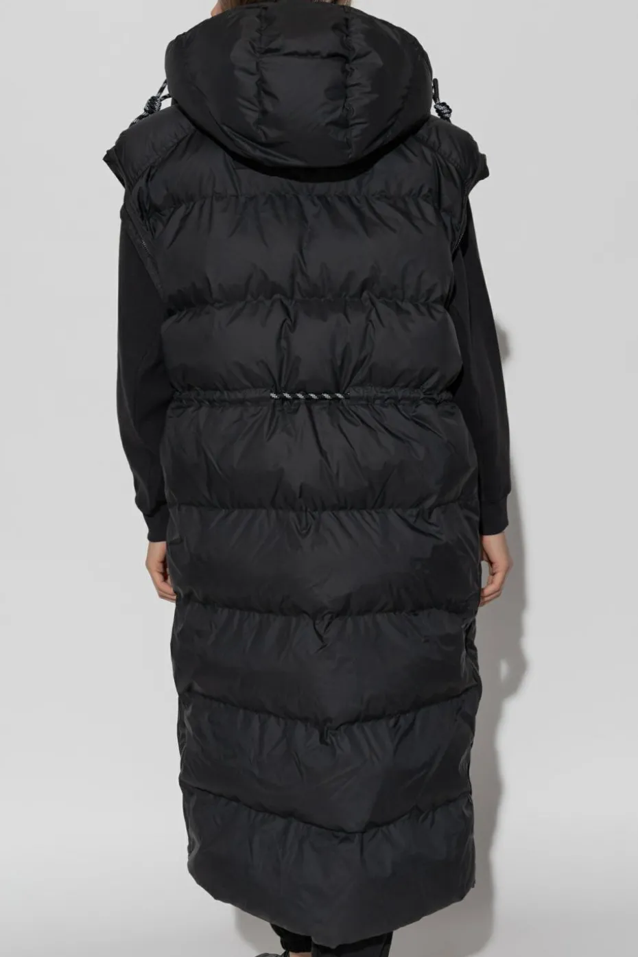 ADIDAS by Stella McCartney CZARNY Pikowany płaszcz