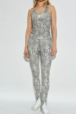ADIDAS by Stella McCartney SZARY Leginsy treningowe z rozcięciem na nogawkach