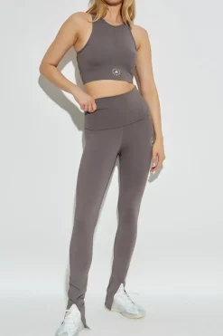ADIDAS by Stella McCartney SZARY Leginsy treningowe z logo