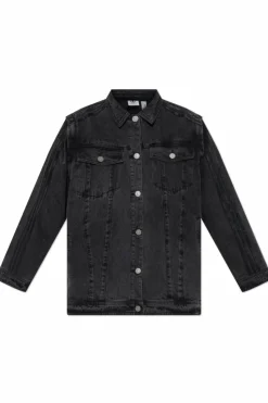 ADIDAS Originals CZARNY Jeansowa kurtka typu `oversize`