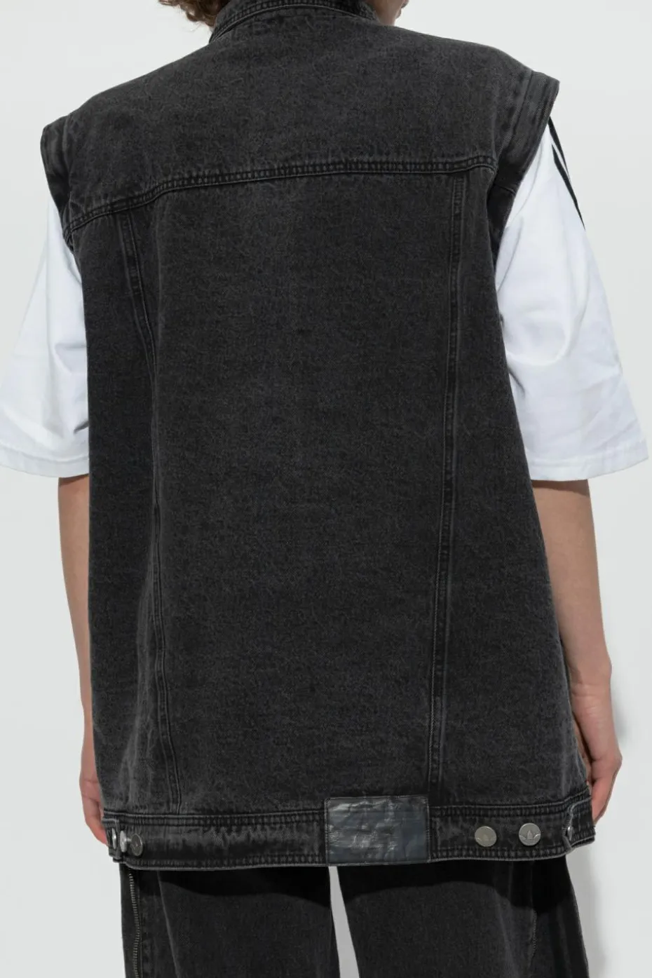 ADIDAS Originals CZARNY Jeansowa kurtka typu `oversize`