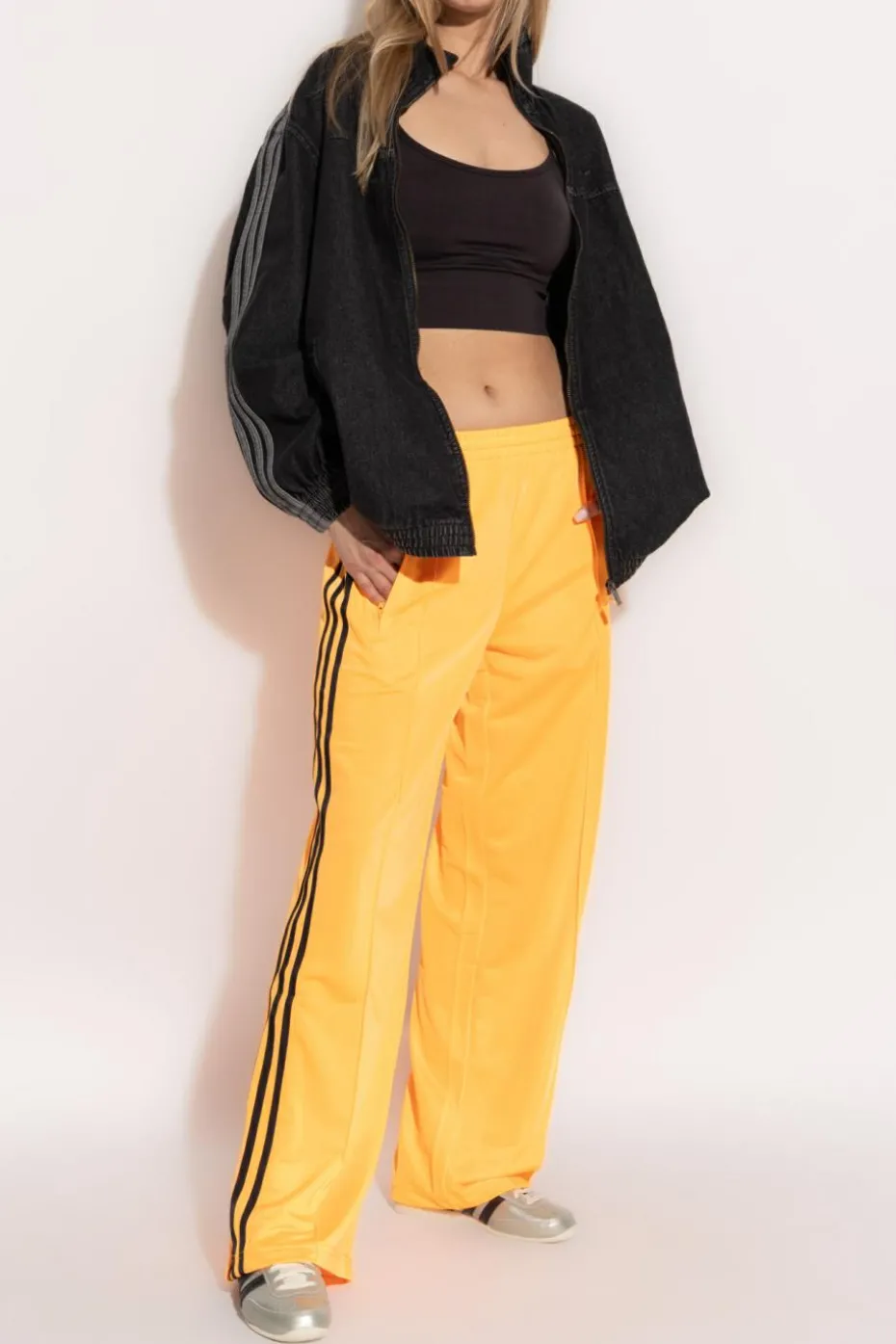 ADIDAS Originals CZARNY Jeansowa kurtka z logo