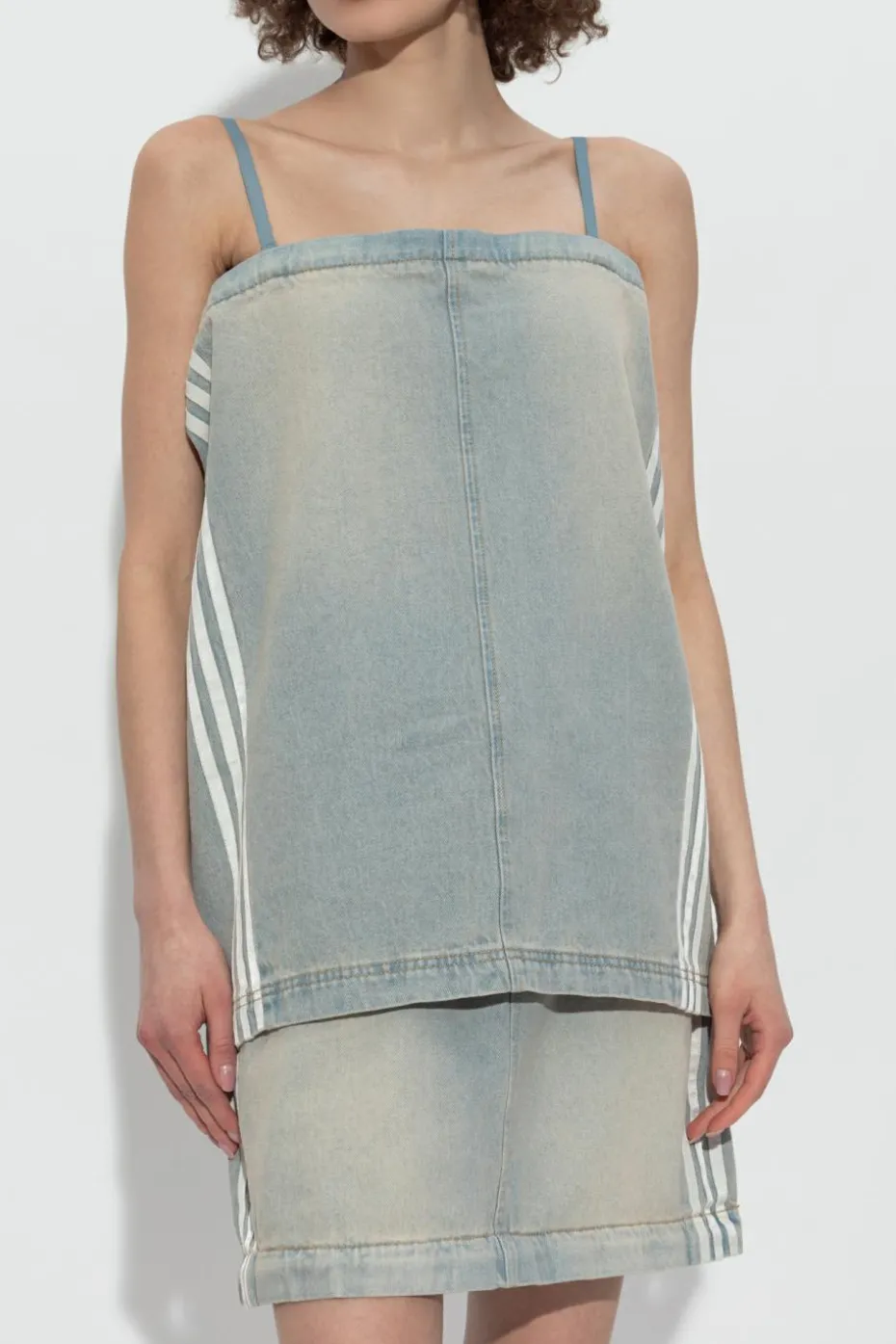 ADIDAS Originals NIEBIESKI Jeansowa spódnica