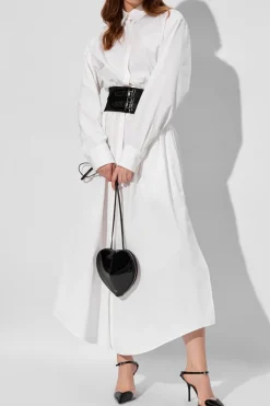 Alaïa BIAŁY Sukienka z pasem