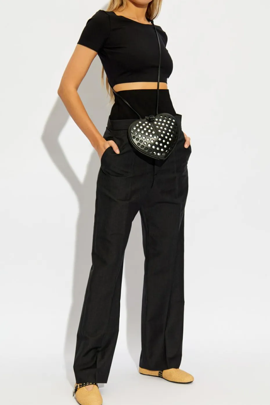 Alaïa CZARNY Krótki top