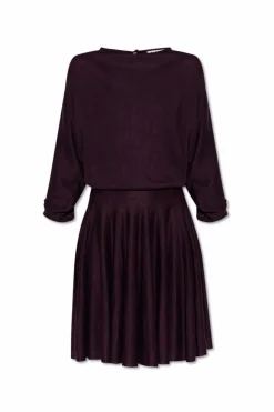 Alaïa FIOLETOWY Lniana sukienka