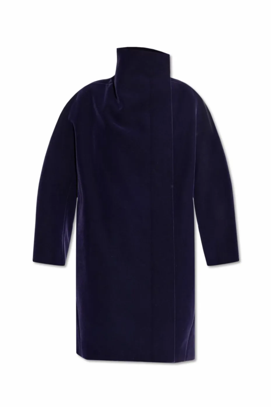 Alaïa GRANATOWY Płaszcz ze stójką