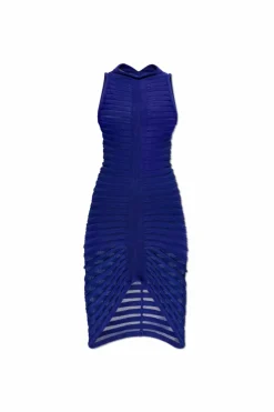 Alaïa NIEBIESKI Ażurowa sukienka