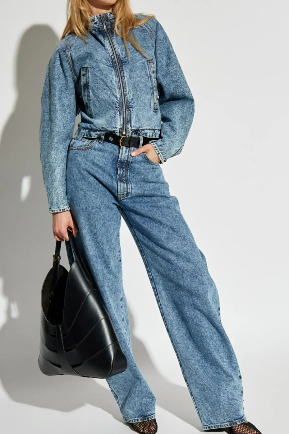 Alaïa NIEBIESKI Jeansowa kurtka