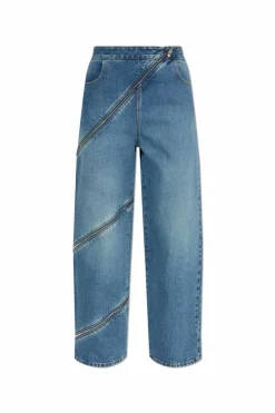 Alaïa NIEBIESKI Jeansy z dekoracyjnym zamkiem