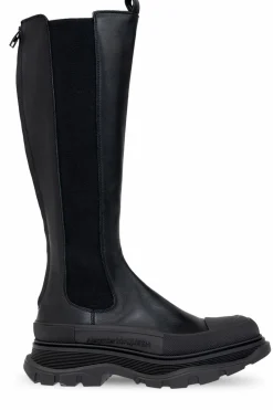Alexander McQueen CZARNY Kozaki ‘Tread’
