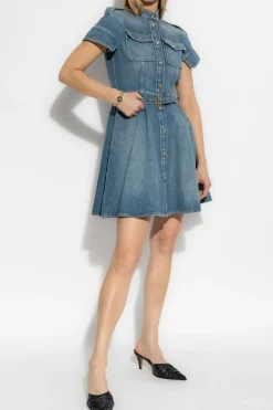 Alexander McQueen NIEBIESKI Jeansowa sukienka