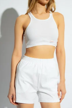 Alexander Wang BIAŁY Krótki top na ramiączkach