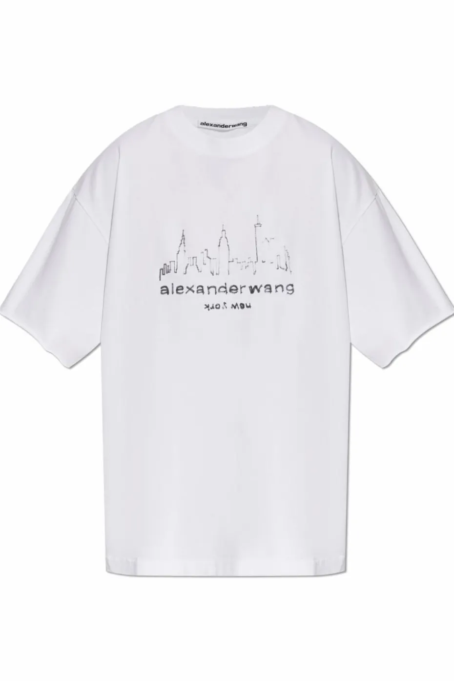 Alexander Wang BIAŁY T-shirt o luźnym kroju