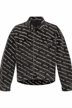Alexander Wang CZARNY Kurtka jeansowa z logo