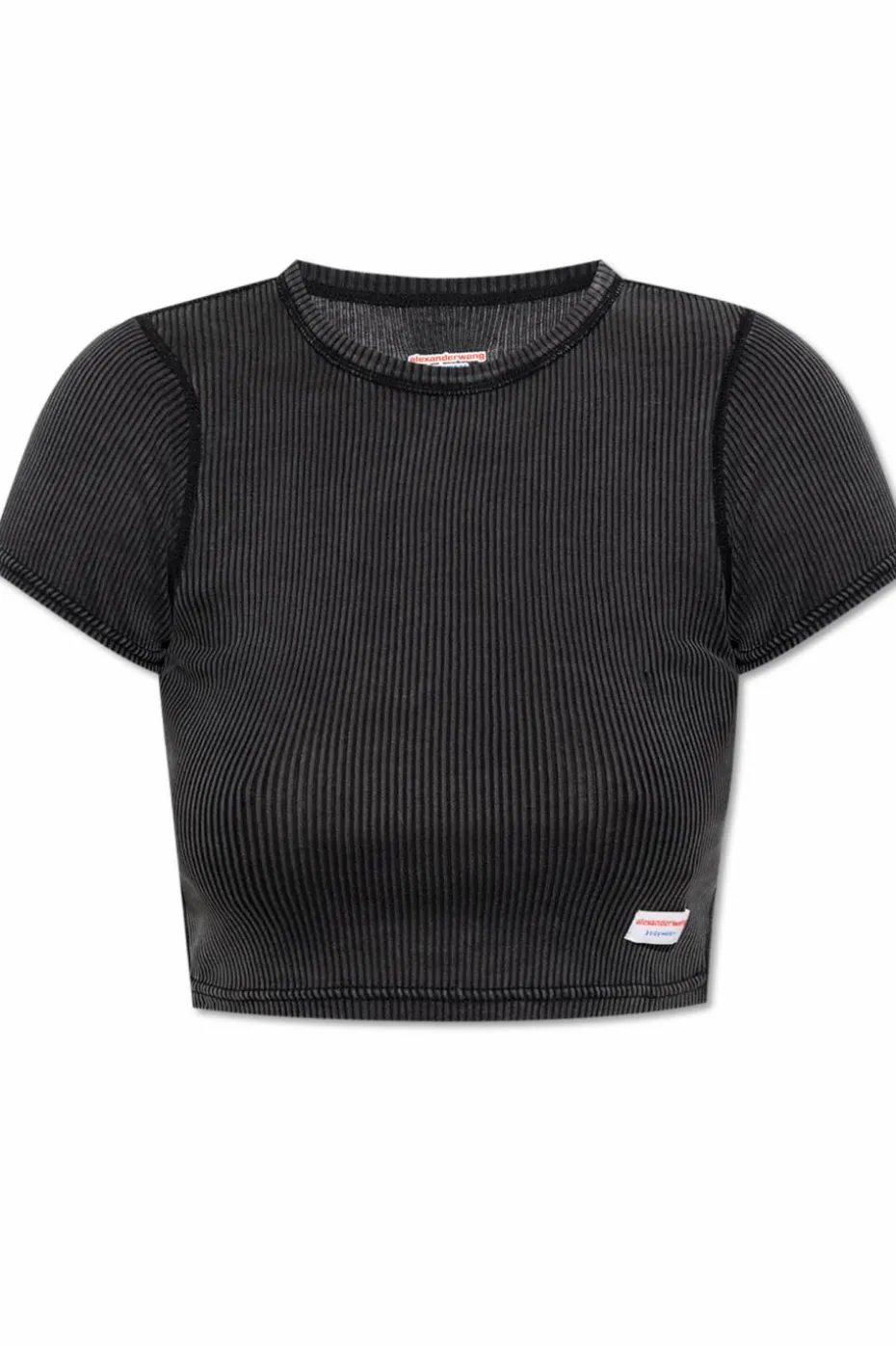 Alexander Wang CZARNY Prążkowany top z kolekcji `Bodywear`