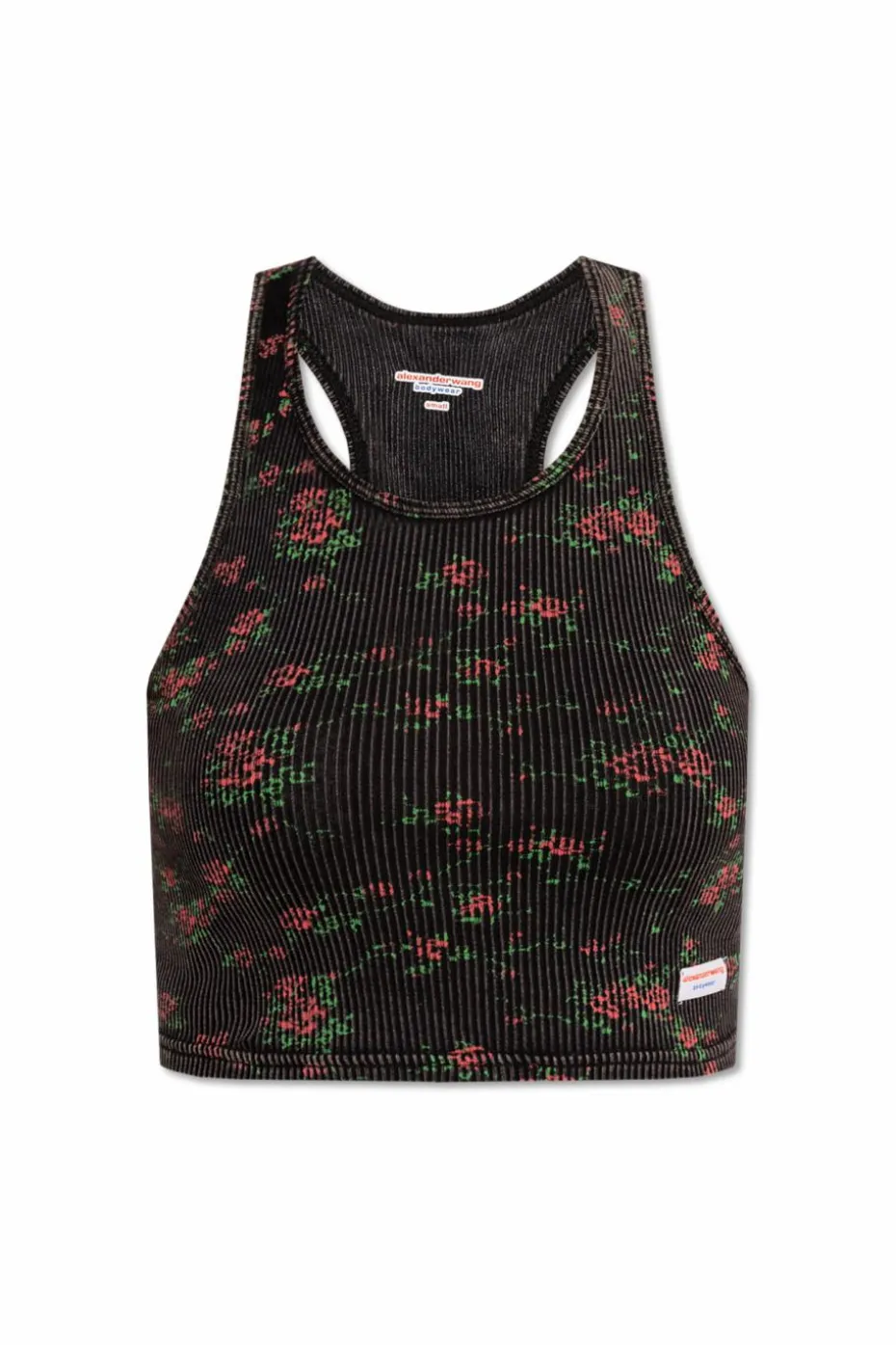 Alexander Wang CZARNY Top bieliźniany z motywem kwiatowym