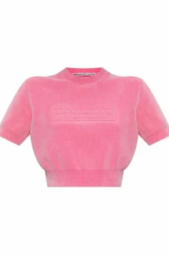 Alexander Wang RÓŻOWY Top z wypukłym logo