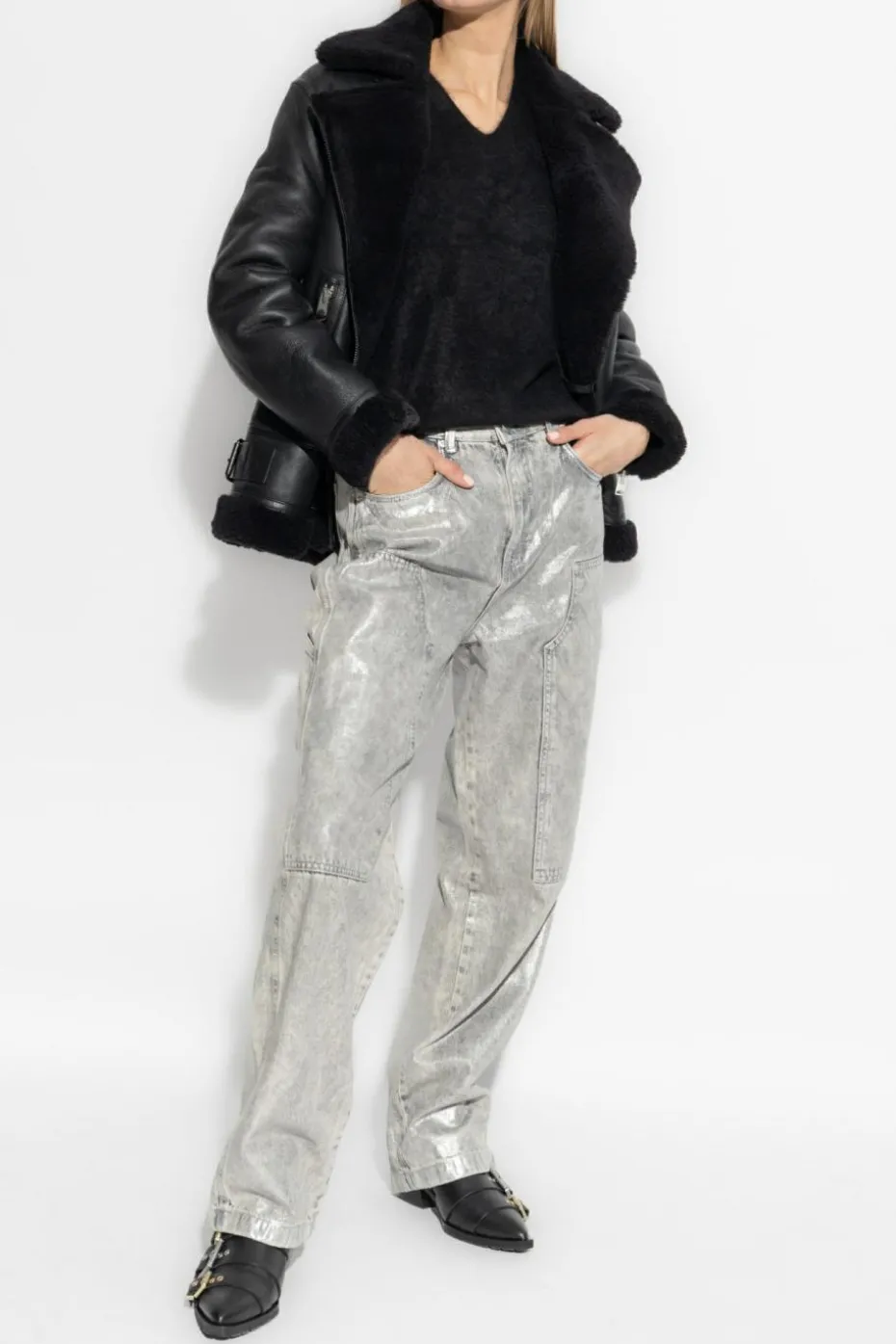 AllSaints CZARNY Kaszmirowa kamizelka `Rebel`