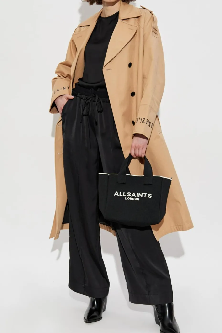 AllSaints CZARNY Top `Amelie`