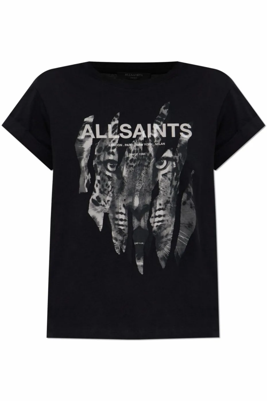 AllSaints CZARNY T-shirt `Riproar`