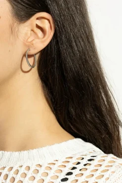 AllSaints SREBRNY Okrągłe kolczyki