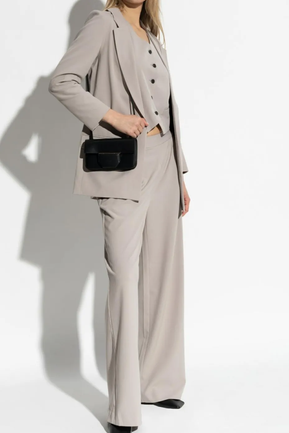 AllSaints SZARY Spodnie w kant `Aleida`