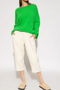 American Vintage kremowy Spodnie z tkaniny ‘frotte’