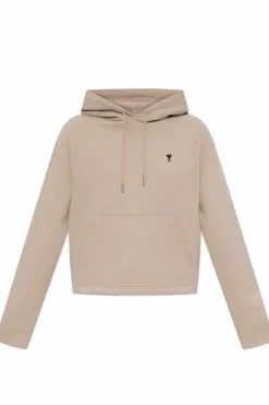 Ami Alexandre Mattiussi beżowy Bluza z logo