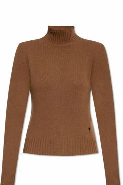 Ami Alexandre Mattiussi BRĄZOWY Wełniany golf