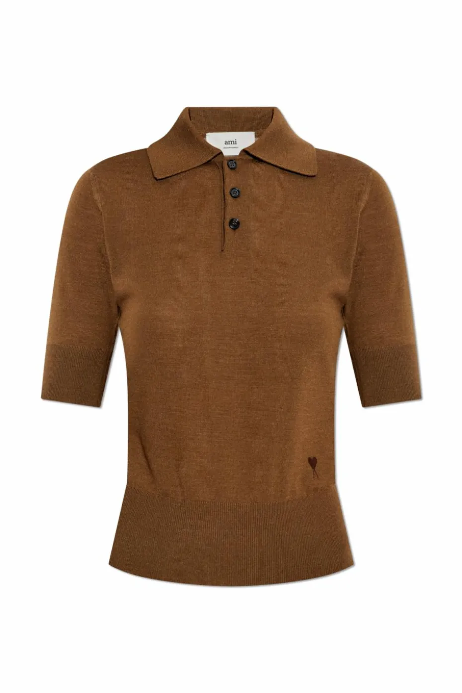 Ami Alexandre Mattiussi BRĄZOWY Polo z logo