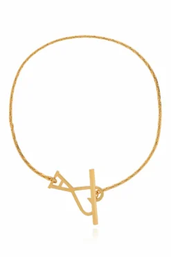 Ami Alexandre Mattiussi ZŁOTY Bransoleta z zawieszka w kształcie logo