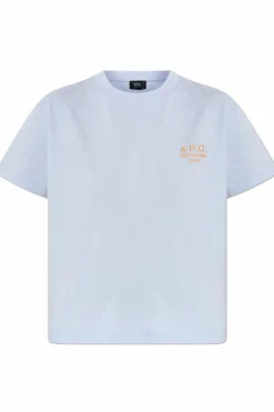 A.P.C. jasnoniebieski T-shirt z wyszytym logo