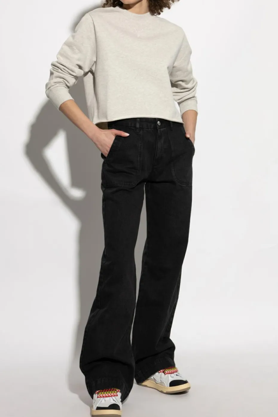 A.P.C. SZARY Bluza `Label`