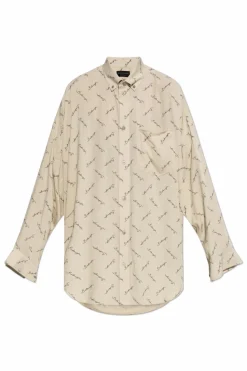 Balenciaga beżowy Koszula z logo