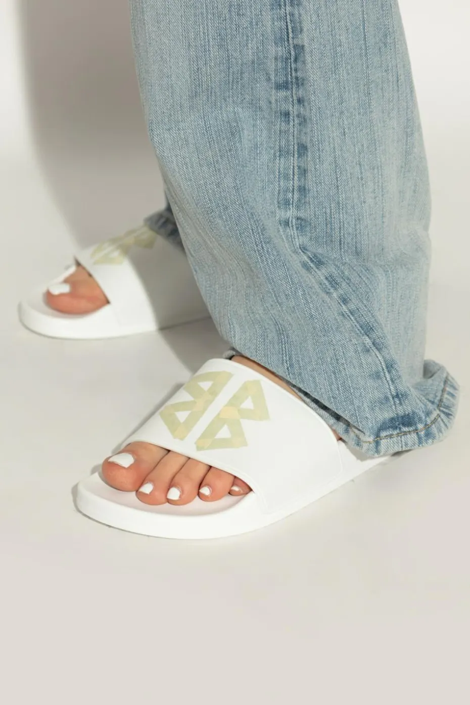 Balenciaga BIAŁY Gumowe klapki ‘Pool’