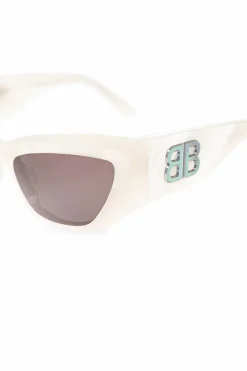Balenciaga BIAŁY Okulary przeciwsłoneczne