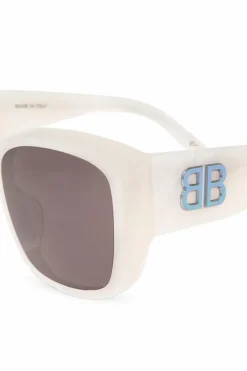 Balenciaga BIAŁY Okulary przeciwsłoneczne