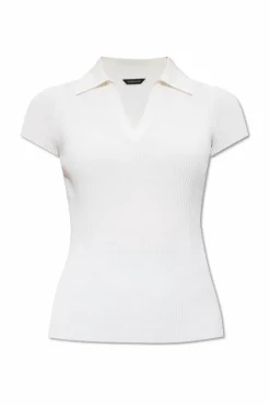 Balenciaga BIAŁY Prążkowane polo