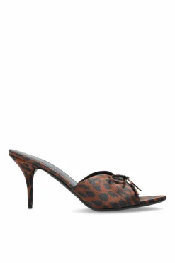 Balenciaga BRĄZOWY Klapki na obcasie `Knife`