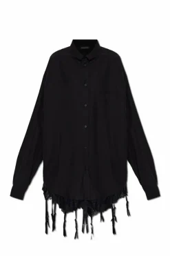 Balenciaga CZARNY Koszula z koronkowym wykończeniem