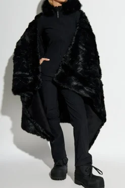 Balenciaga CZARNY Peleryna ze sztucznego futra z kolekcji `Skiwear`