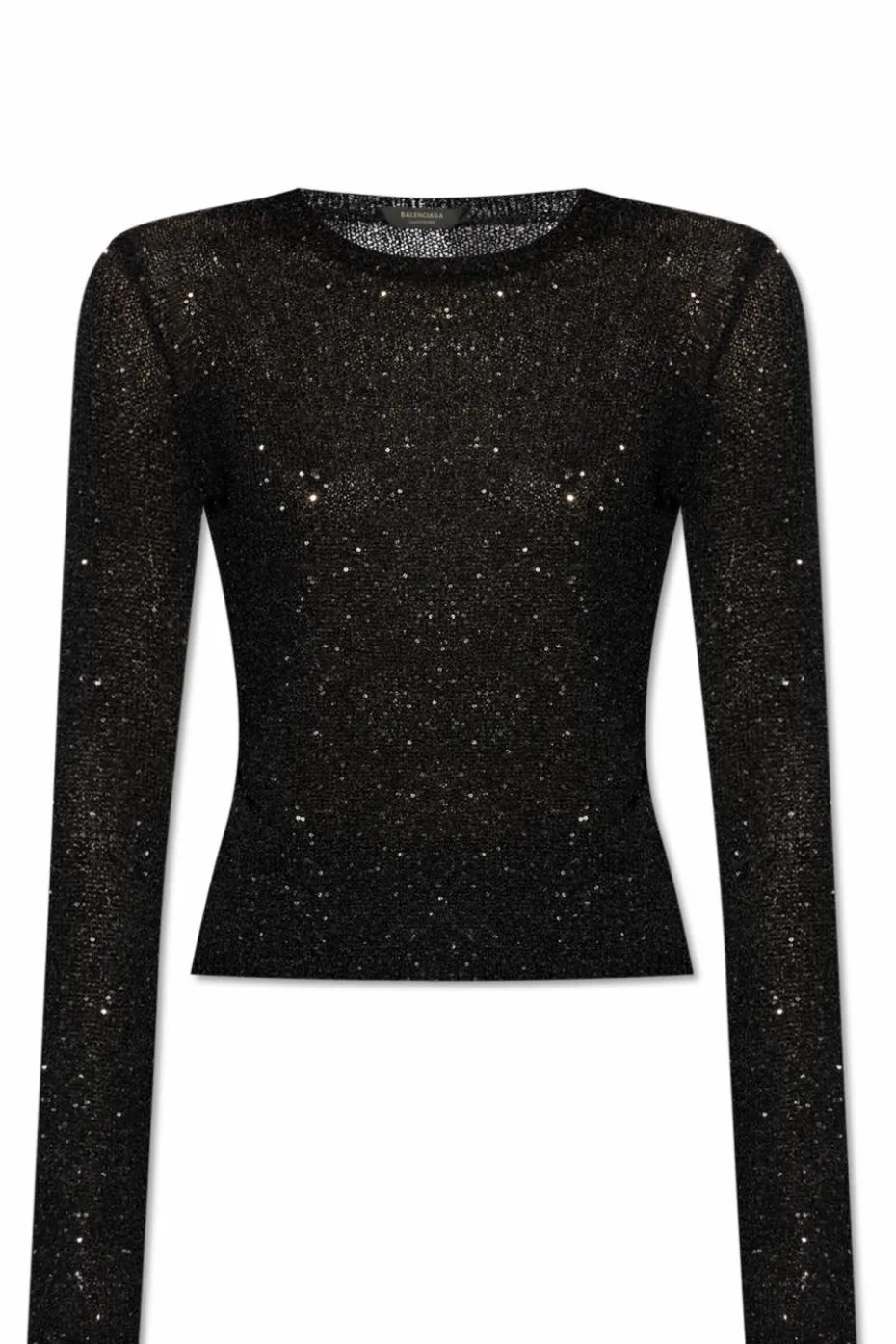 Balenciaga CZARNY Top z cekinowym wykończeniem