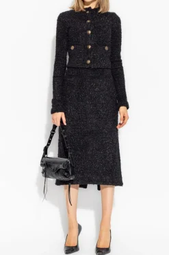 Balenciaga CZARNY Tweedowa spódnica