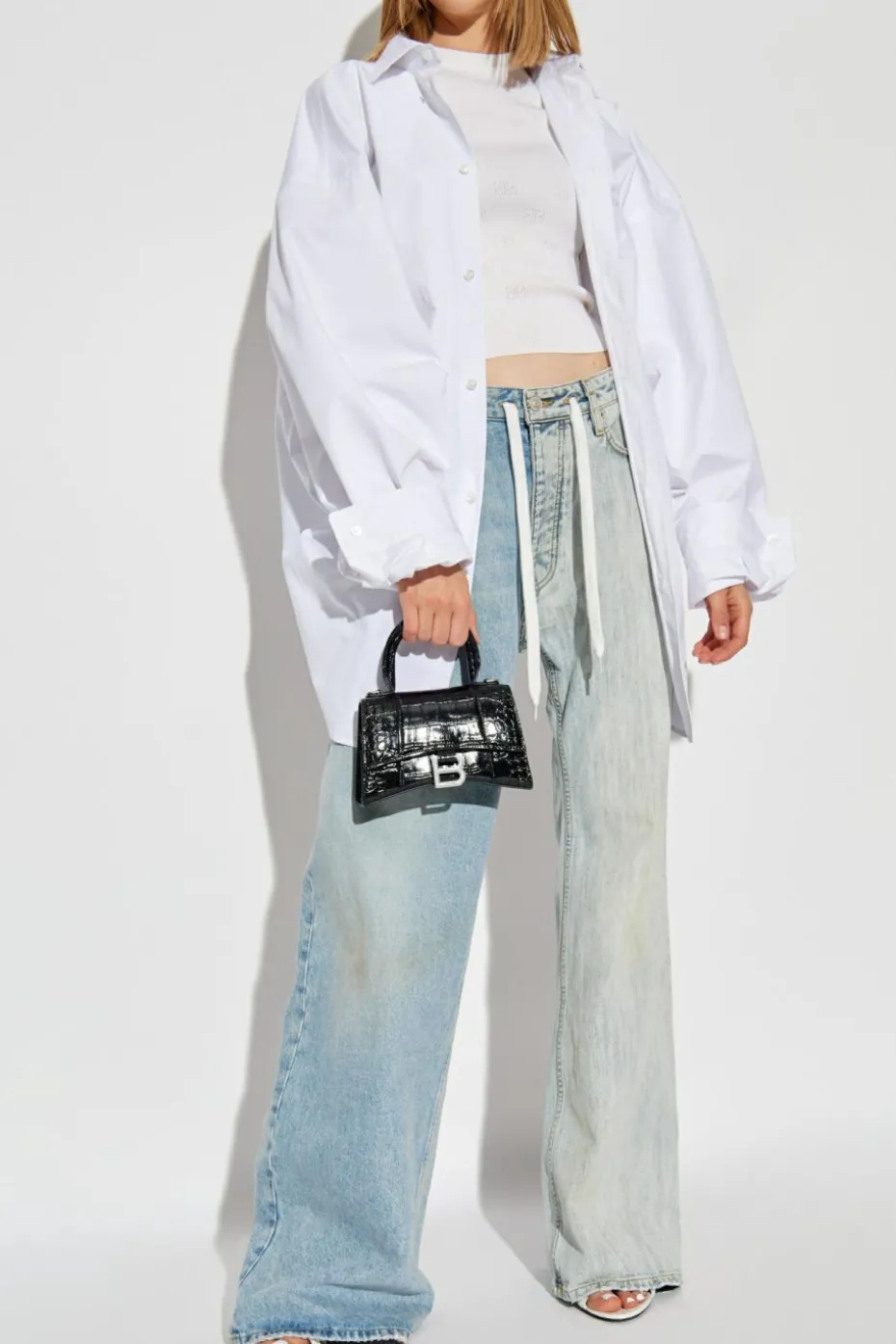 Balenciaga jasnoniebieski Jeansy z efektem `vintage`